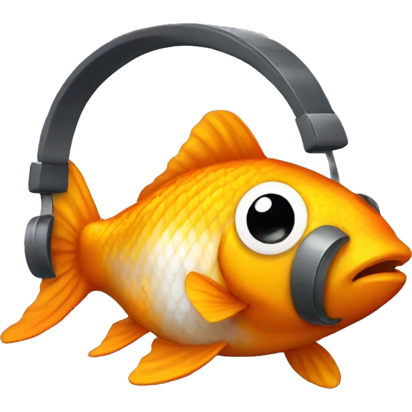 goldfish wearing headphones emoji