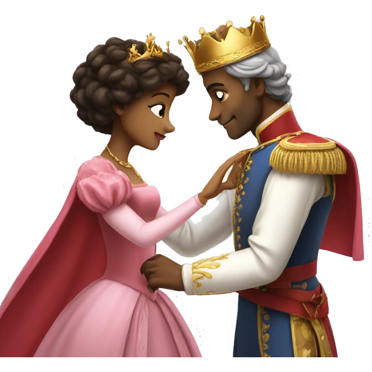 a prince kissing the hands of a princess emoji