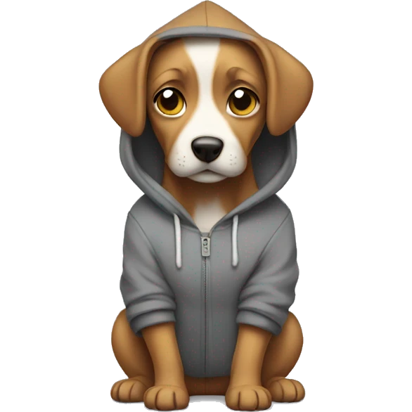 Dog wearing a hoodie emoji