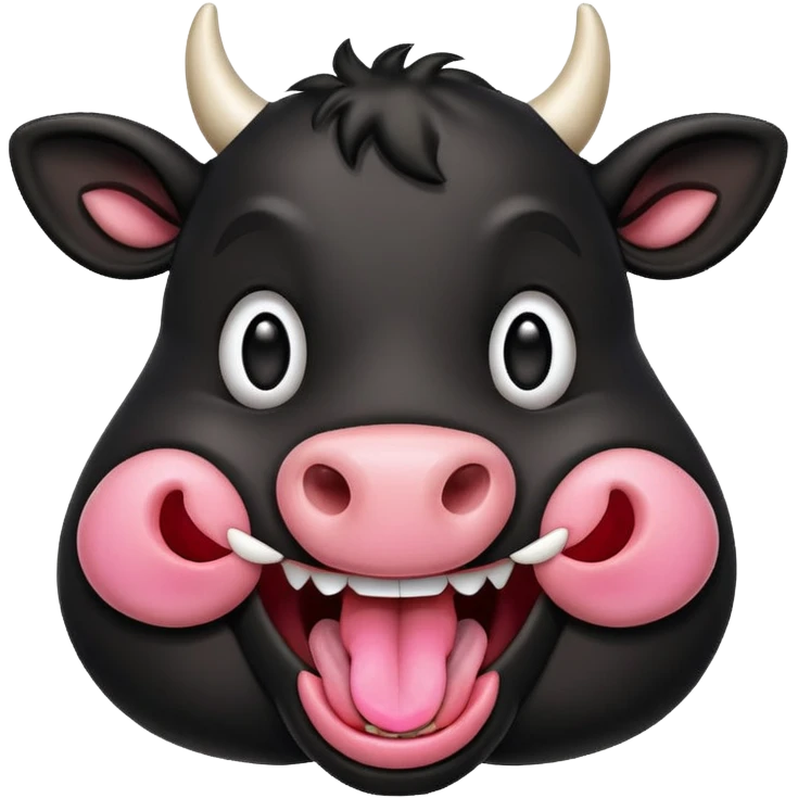 Laughing black cow emoji