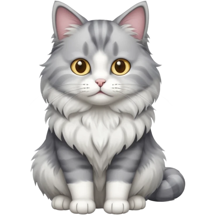 a grey and white cat emoji