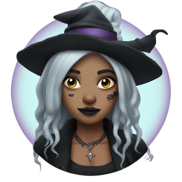 Goth Witch with lots of tattoos emoji