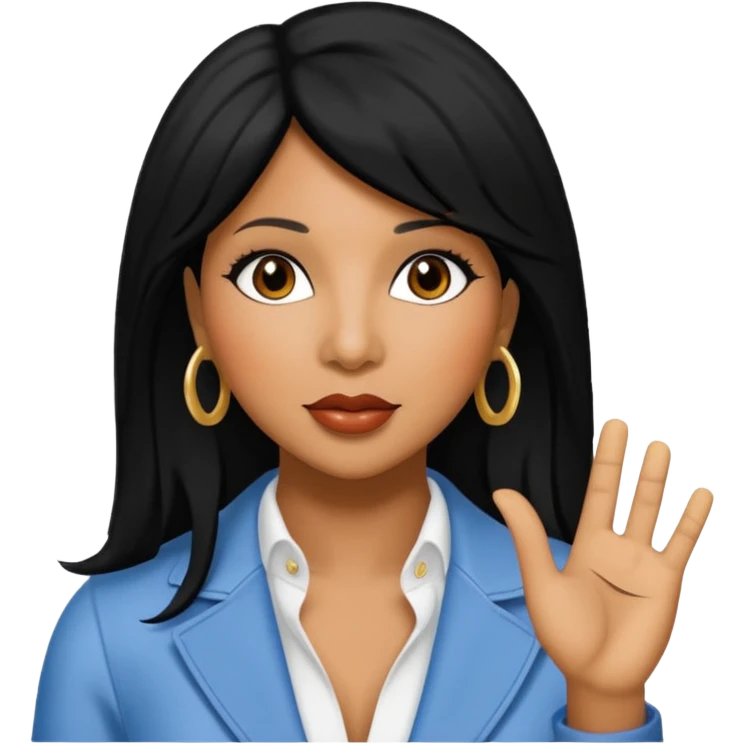 Toni Braxton with black hair emoji