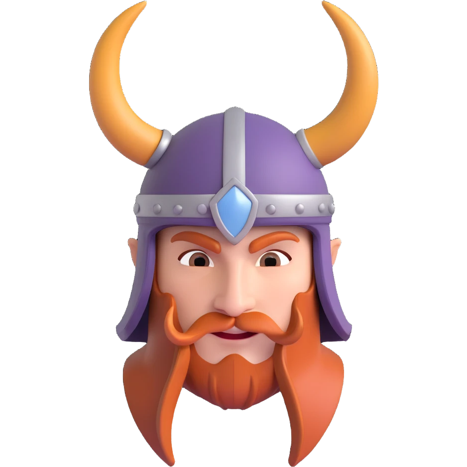 a simple viking helmet with large curved horns, no head, isolated emoji