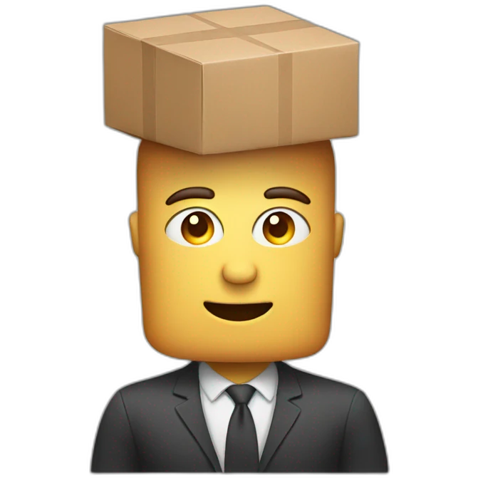 man with box on head emoji