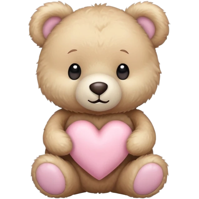 beige teddy bear and a pink pastel heart emoji