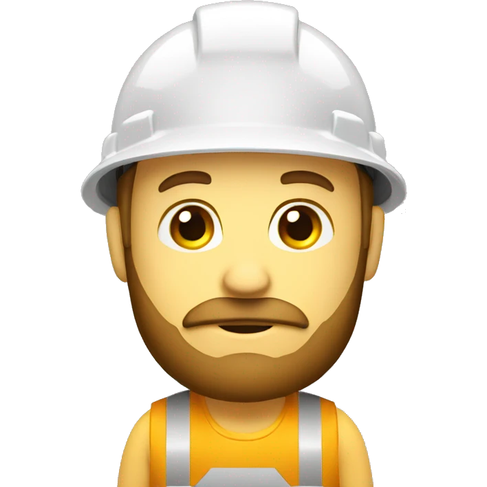 A braver man, with beard, white skin, with a construction hat yellow emoji
