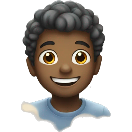 smiling boy in cloudy sky emoji