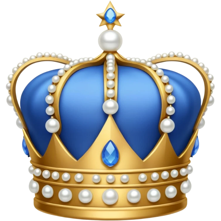 blue crown with 4 pearls emoji