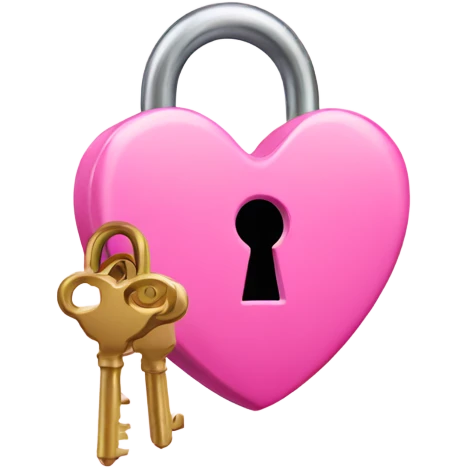 pink heart-shaped lock and key emoji