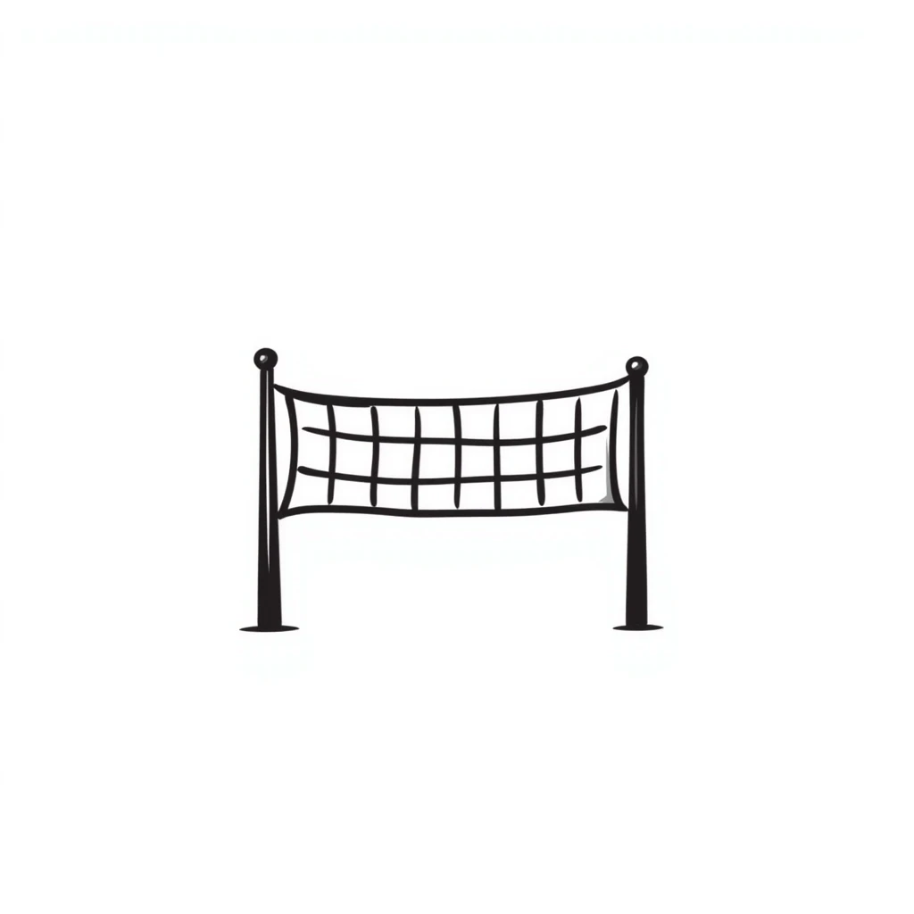 volleyball net hand drawn doodle style emoji