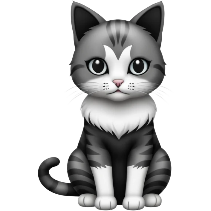 full body of cat having tattoo, front view emoji