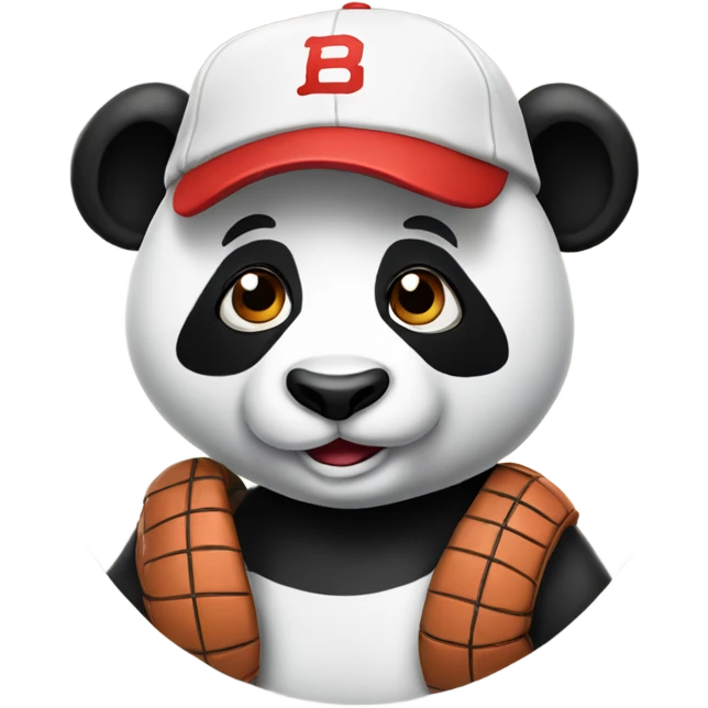 Cool panda with baseball cap emoji