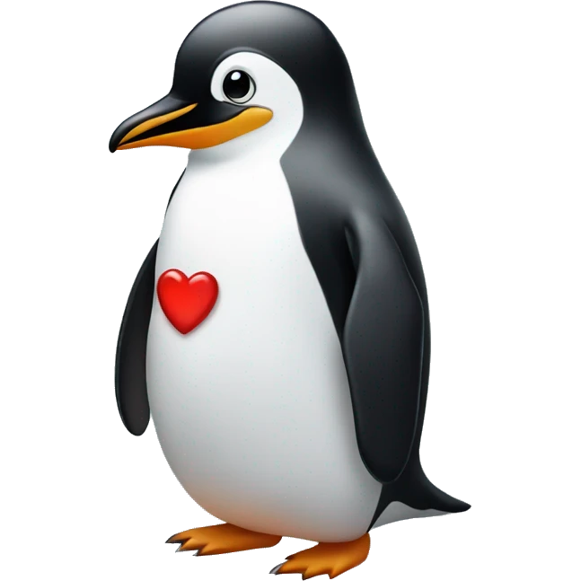 A penguin with heart eyes  emoji