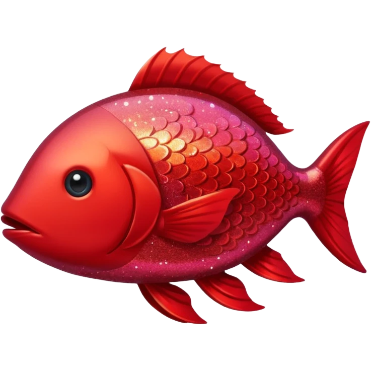 red glitter cute fish emoji