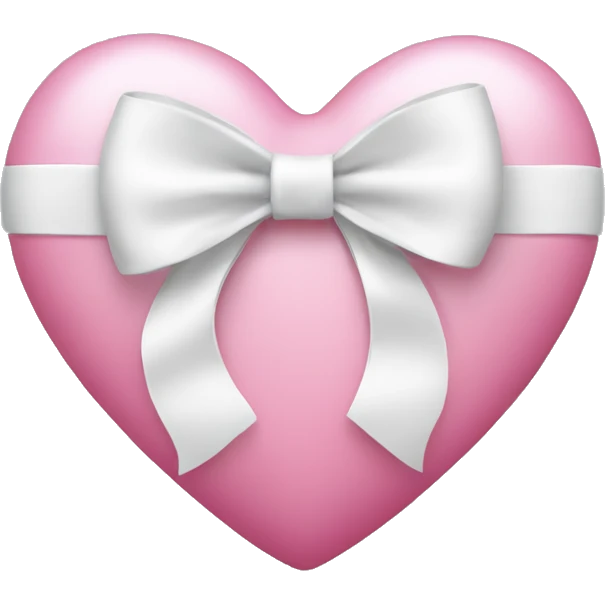Pink heart with white bow emoji