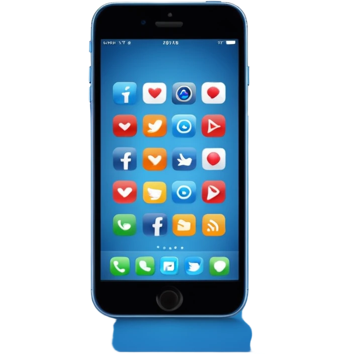 Ads on phone blue colors social media emoji