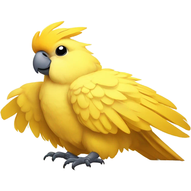 Golden cockatoo in bed  emoji