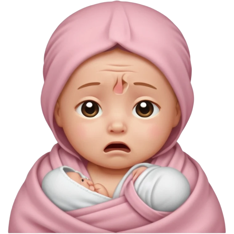 crying swaddled baby emoji