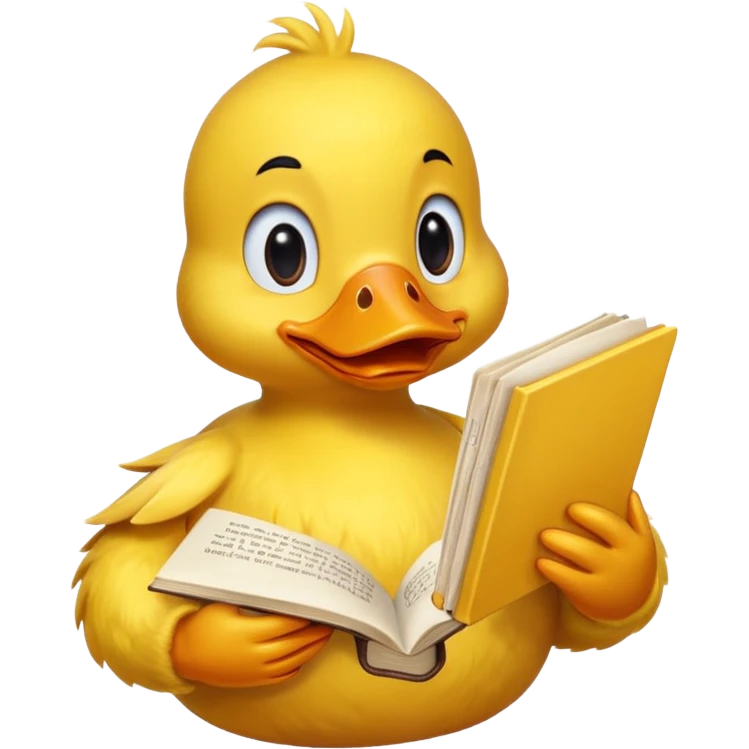 duck holding book emoji