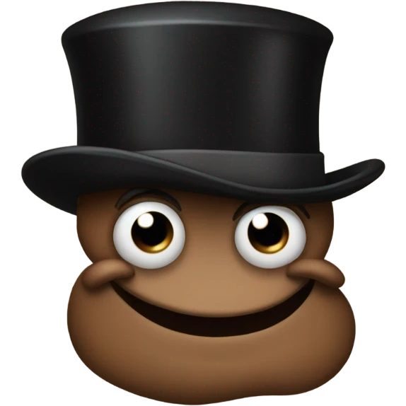 Poop with a top hat  emoji