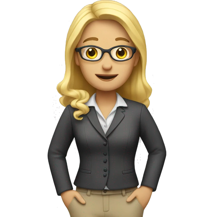 Teacher with blond hair  emoji