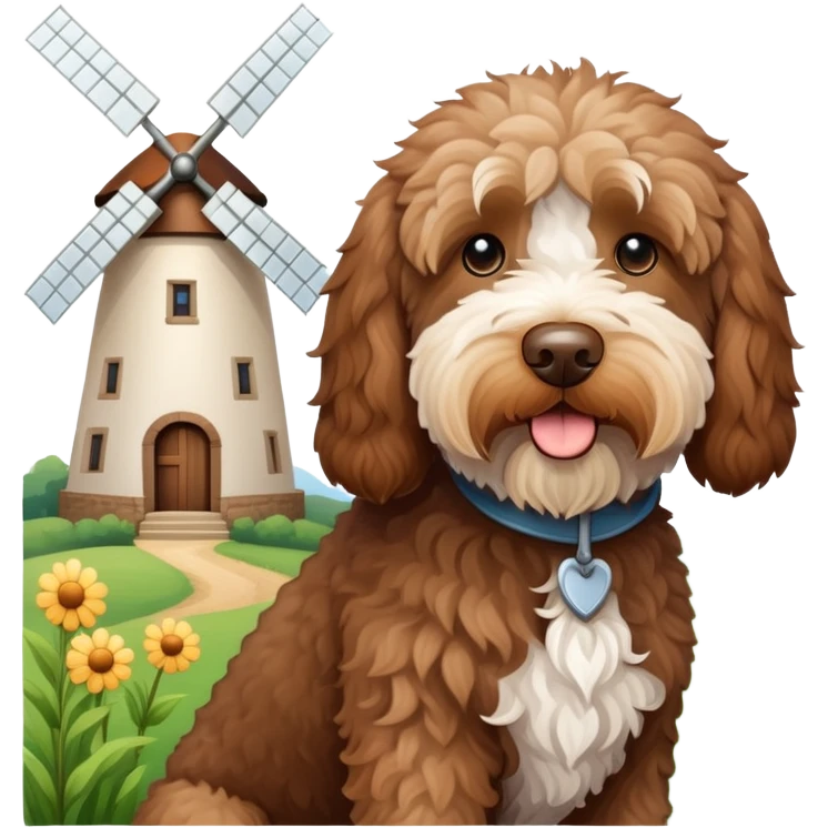 Windmill with labradoodle  emoji