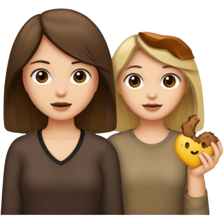 bestiess one with dark brown hair and one with dirty blonde hair emoji