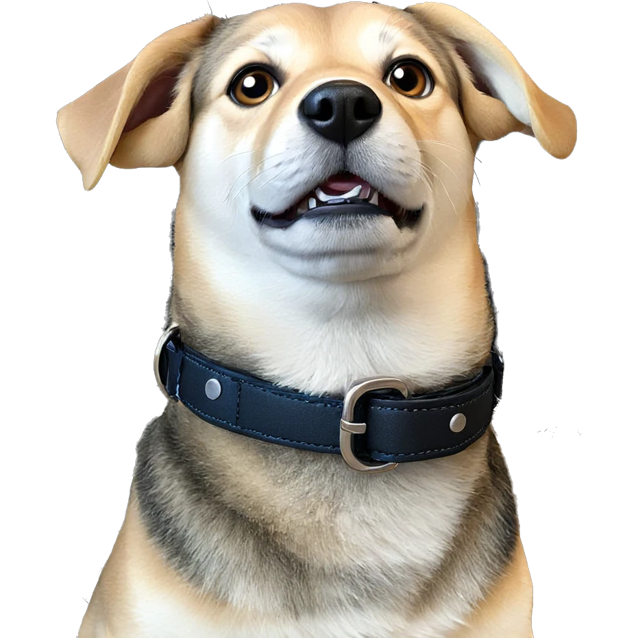 realistic dog with collar emoji