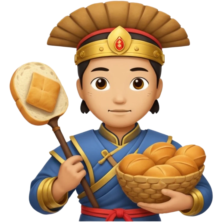 chinese ancient warrior with bread emoji