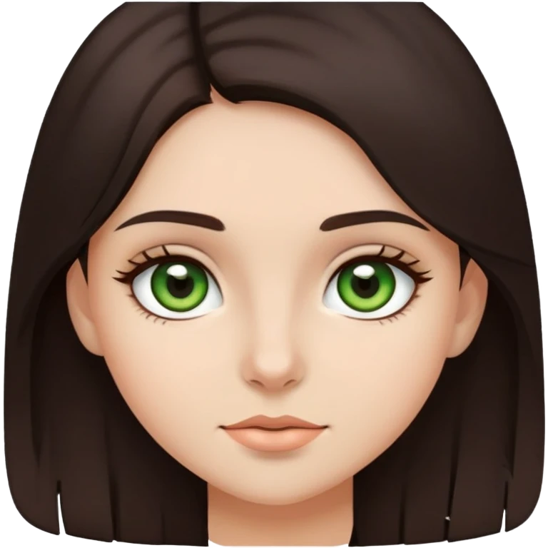 Girl with green brown eyes dark brown hair  emoji