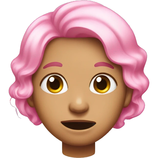 Blushing with bubble gum emoji
