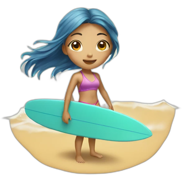 Asian Surfer girl emoji
