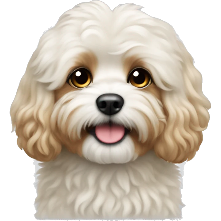 off white fluffy cavapoo emoji