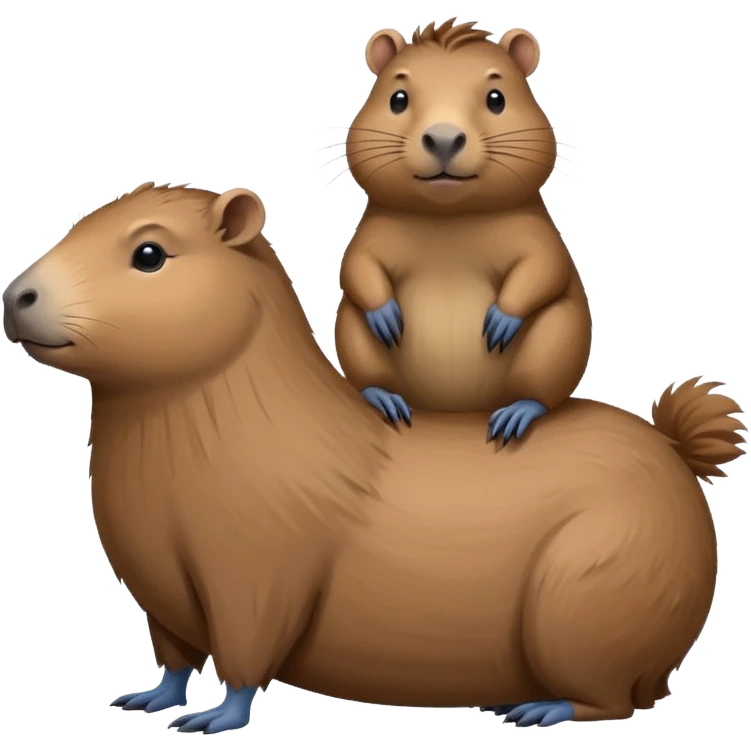 Capybara flying on top of a bird emoji