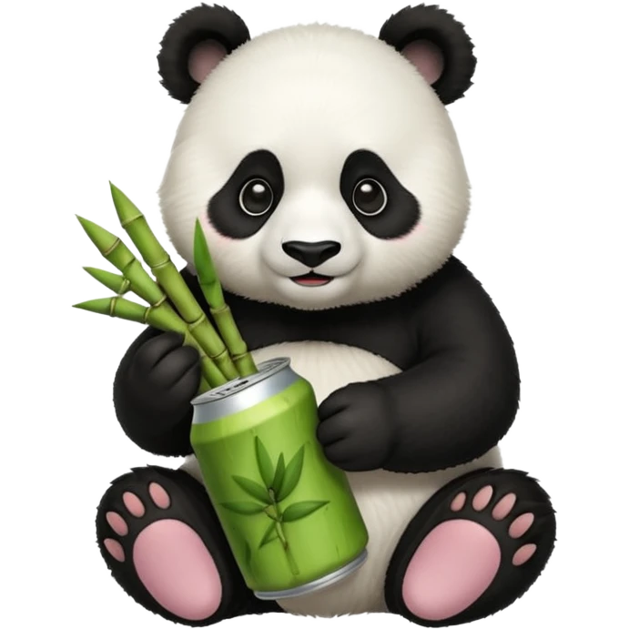 Panda eating a can emoji