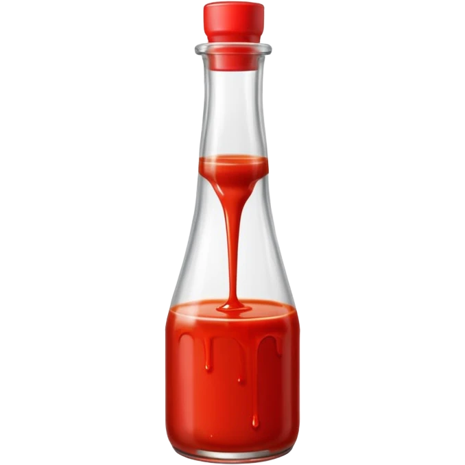A single bottle of spicy sauce, keep it plain no branding or text. Add a drip effect to this. emoji