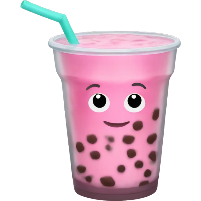 pink boba drink  emoji