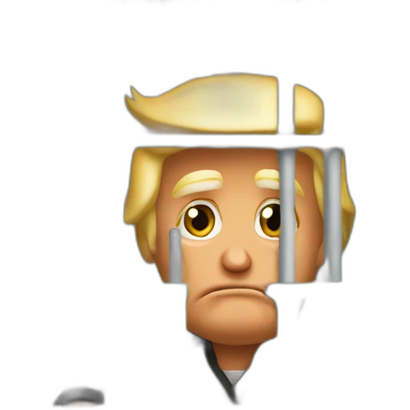 Donald Trump in prison and behind bars funny emoji