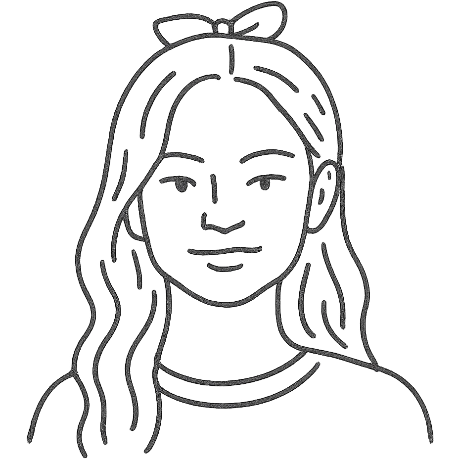 portrait of Jennie from Blackpink in hand-drawn outline icon style emoji