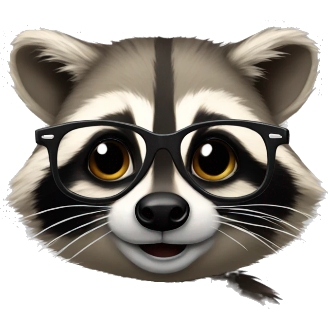 raccoon with glasses emoji