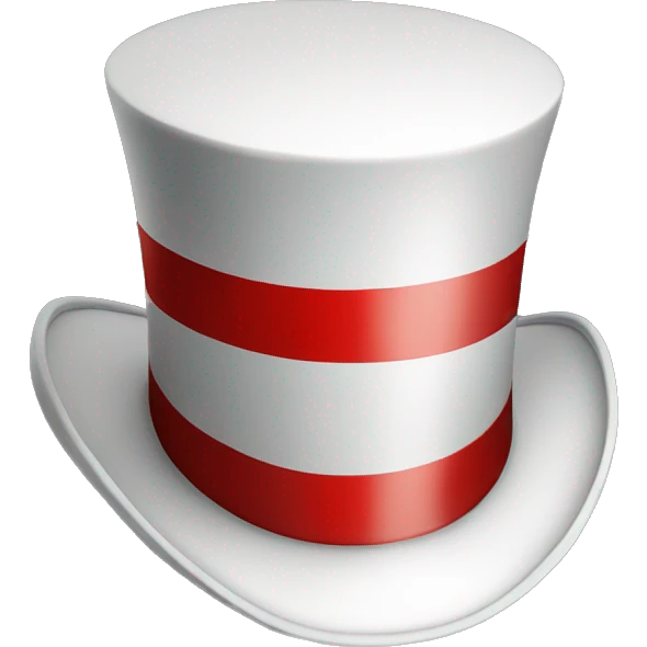 white top hat with red stripe emoji