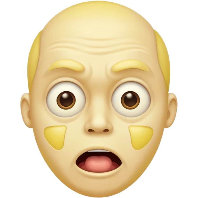 Cross eyed yellow man drooling like a moron emoji