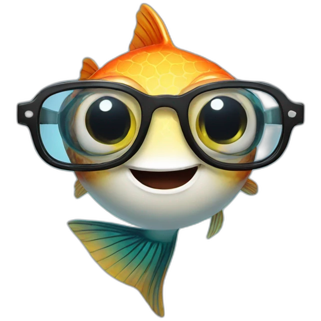 funny fish in glasses emoji