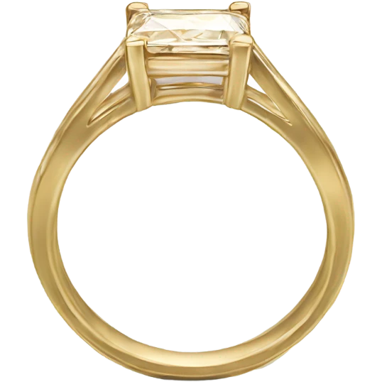 rectangle diamond gold engagement ring  emoji