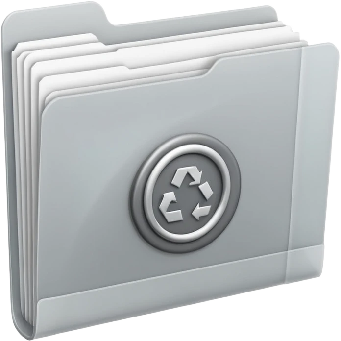 A minimal emoji-style icon of this frosted light-gray plastic folder with elastic closure, closed, with a small clean tax/forms symbol on the front (stacked papers or checklist icon), subtle shading, and a neutral, administrative, organized vibe. emoji