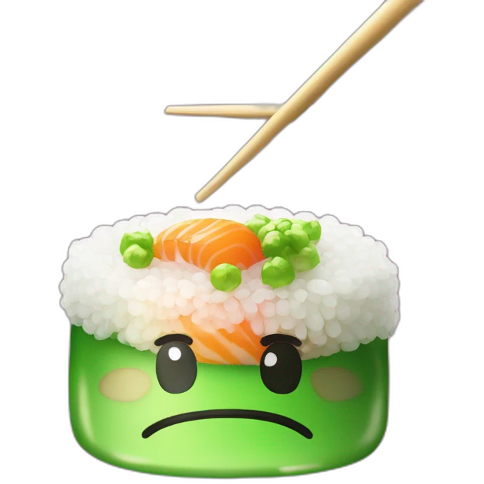 kawai leuchtent glitzer grün sushi emoji