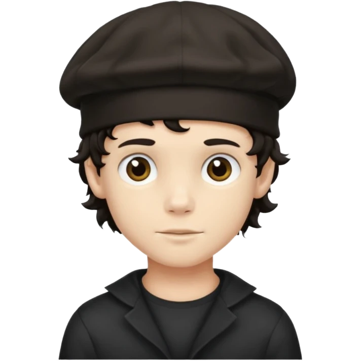 young boy dark hair with skullcap and curly sidelocks emoji