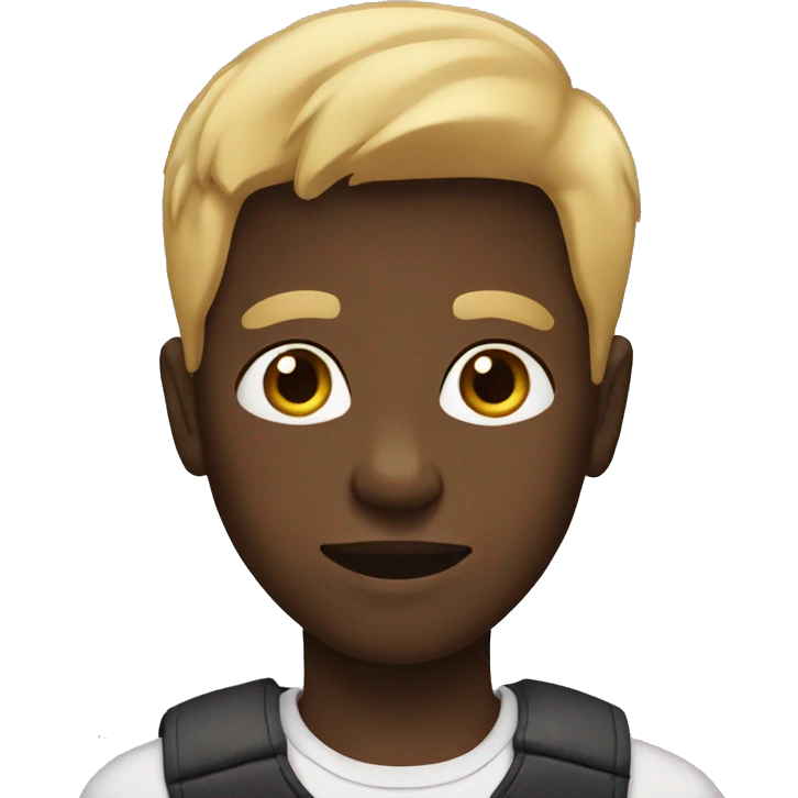Black boy with blonde hair  emoji