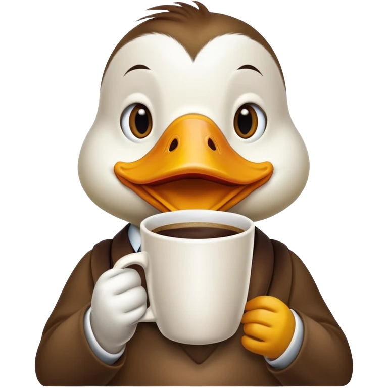 Duck drinking coffee emoji